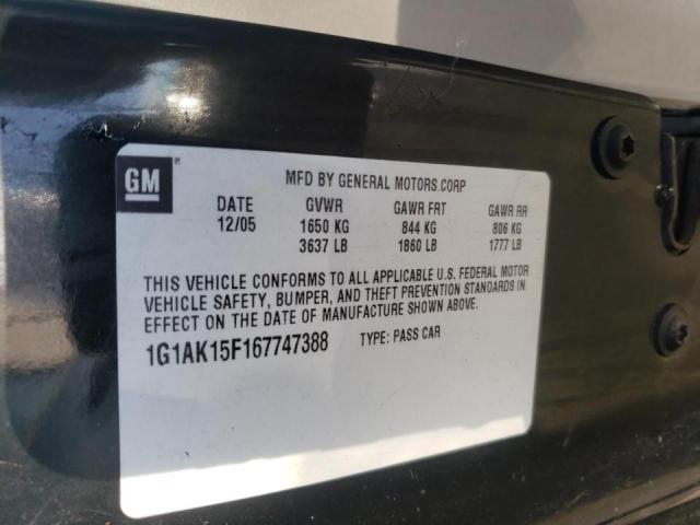 Photo 10 from auction – 2006 CHEVROLET COBALT LS with VIN 1G1AK15F167747388