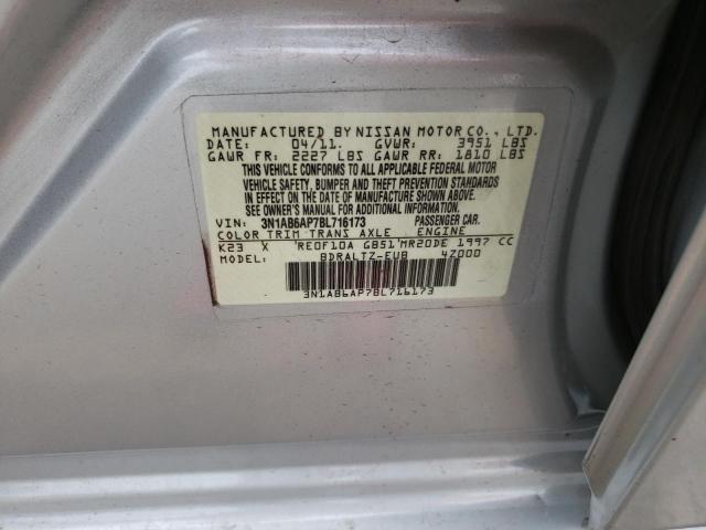 Photo 10 from auction – 2011 NISSAN SENTRA 2.0 with VIN 3N1AB6AP7BL716173