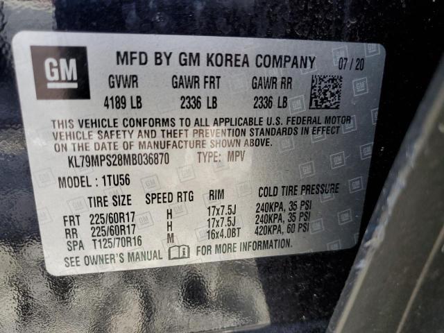 Photo 10 from auction – 2021 CHEVROLET TRAILBLAZE with VIN KL79MPS28MB036870