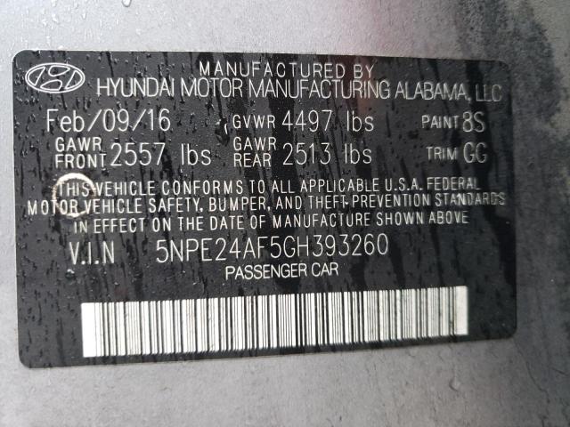 Photo 10 from auction – 2016 HYUNDAI SONATA SE with VIN 5NPE24AF5GH393260