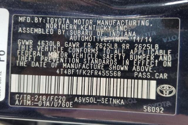 Photo 10 from auction – 2015 TOYOTA CAMRY LE with VIN 4T4BF1FK2FR455568