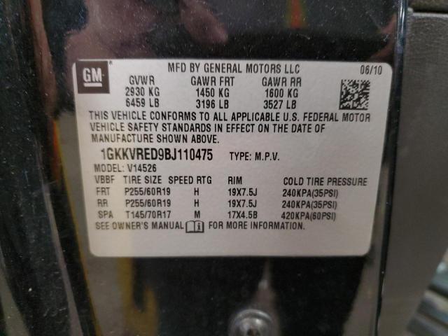 Photo 10 from auction – 2011 GMC ACADIA SLT with VIN 1GKKVRED9BJ110475