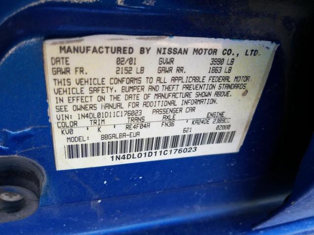 Photo 10 from auction – 2001 NISSAN ALTIMA XE with VIN 1N4DL01D11C176023