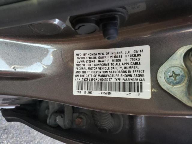 Photo 10 from auction – 2013 HONDA CIVIC LX with VIN 19XFB2F5XDE043017
