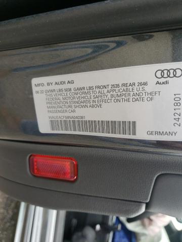 Photo 10 from auction – 2022 AUDI A5 PRESTIG with VIN WAUEACF58NA040381