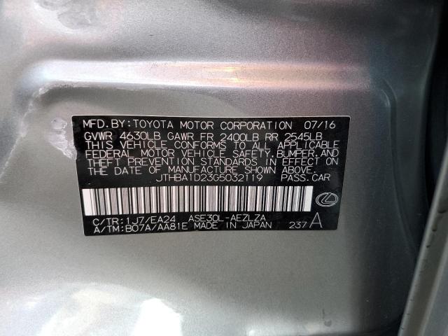 Photo 10 from auction – 2016 LEXUS GS 200T with VIN JTHBA1D23G5032119