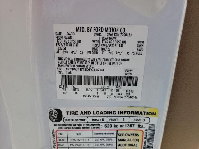 Photo 10 from auction – 2013 FORD F150 SUPER with VIN 1FTFW1ET8DFC88743