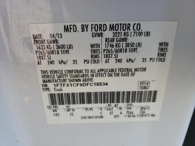 Photo 10 from auction – 2013 FORD F150 SUPER with VIN 1FTFX1CF9DFC18534