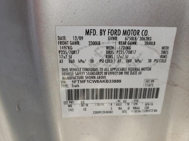 Zdjęcie 10 z aukcji – 2010 FORD F150 z VIN 1FTMF1CW8AKB33889