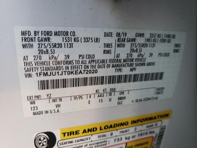 Photo 10 from auction – 2019 FORD EXPEDITION with VIN 1FMJU1JT0KEA72020