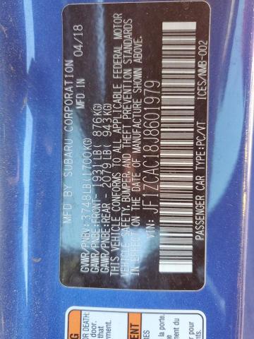 Photo 10 from auction – 2018 SUBARU BRZ 2.0 LI with VIN JF1ZCAC18J8601979