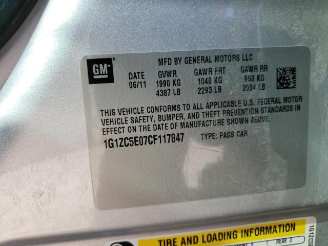 Photo 10 from auction – 2012 CHEVROLET MALIBU 1LT with VIN 1G1ZC5E07CF117847