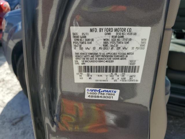 Photo 10 from auction – 2011 FORD ESCAPE XLT with VIN 1FMCU0DG1BKC40220