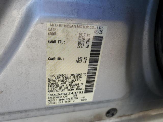 Photo 10 from auction – 2016 NISSAN ALTIMA 2.5 with VIN 1N4AL3AP6GC240791