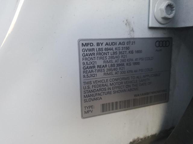 Photo 10 from auction – 2022 AUDI SQ7 PREMIU with VIN WA1AWBF76ND001652