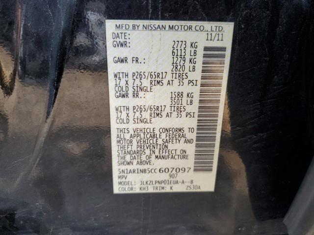 Photo 10 from auction – 2012 NISSAN PATHFINDER with VIN 5N1AR1NB5CC607097