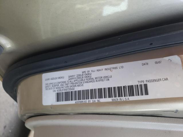 Photo 10 from auction – 2008 SUBARU LEGACY 2.5 with VIN 4S3BL616X87205432