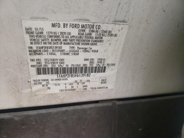 Photo 10 from auction – 2015 FORD TAURUS LIM with VIN 1FAHP2F85FG139182