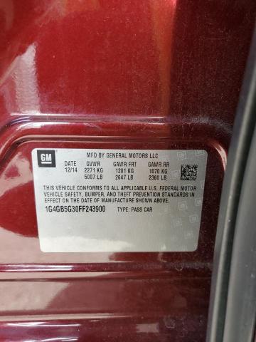 Photo 10 from auction – 2015 BUICK LACROSSE with VIN 1G4GB5G30FF243900