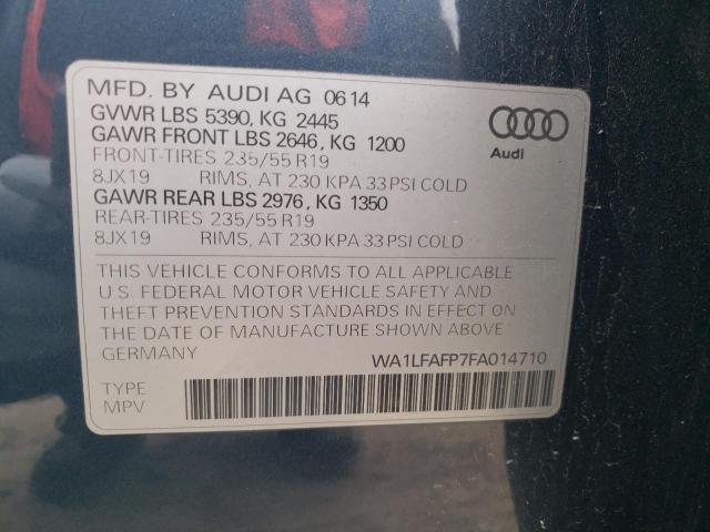 Photo 10 from auction – 2015 AUDI Q5 PREMIUM with VIN WA1LFAFP7FA014710