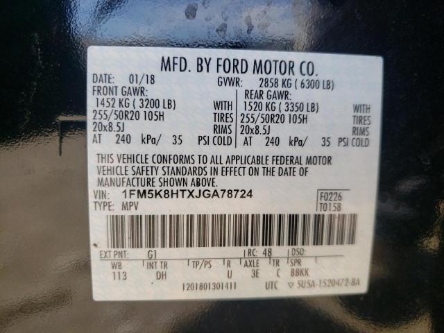 Zdjęcie 10 z aukcji – 2018 FORD EXPLORER P z VIN 1FM5K8HTXJGA78724
