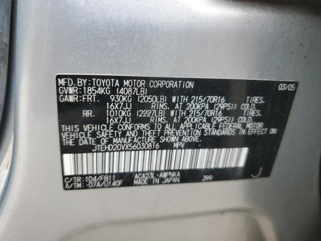 Photo 10 from auction – 2005 TOYOTA UK with VIN JTEHD20VX56030816