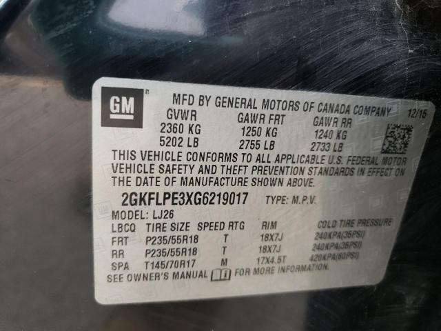Photo 10 from auction – 2016 GMC TERRAIN SL with VIN 2GKFLPE3XG6219017