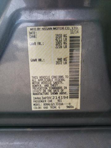 Photo 10 from auction – 2015 NISSAN ALTIMA 2.5 with VIN 1N4AL3AP3FC214194