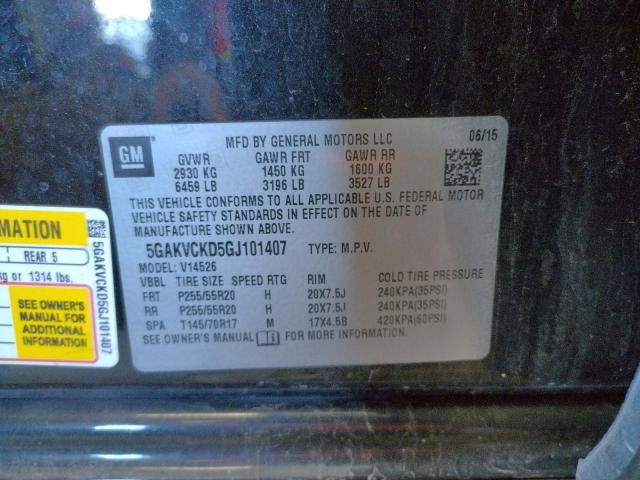 Photo 10 from auction – 2016 BUICK ENCLAVE with VIN 5GAKVCKD5GJ101407