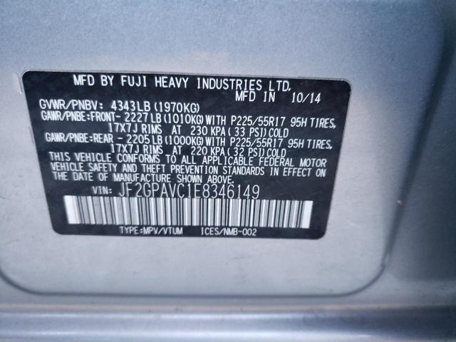Photo 10 from auction – 2014 SUBARU XV CROSSTR with VIN JF2GPAVC1E8346149