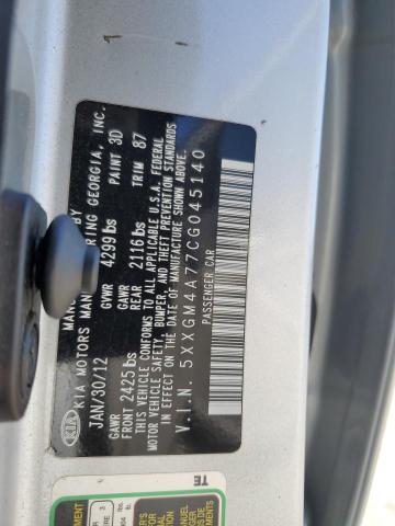 Photo 10 from auction – 2012 KIA OPTIMA LX with VIN 5XXGM4A77CG045140
