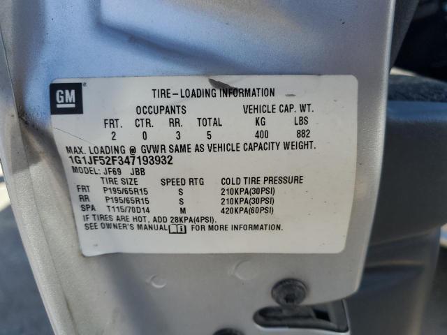 Photo 10 from auction – 2004 CHEVROLET CAVALIER with VIN 1G1JF52F347193932