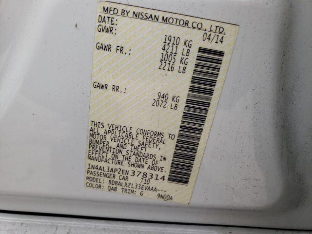 Photo 10 from auction – 2014 NISSAN ALTIMA 2.5 with VIN 1N4AL3AP2EN378314