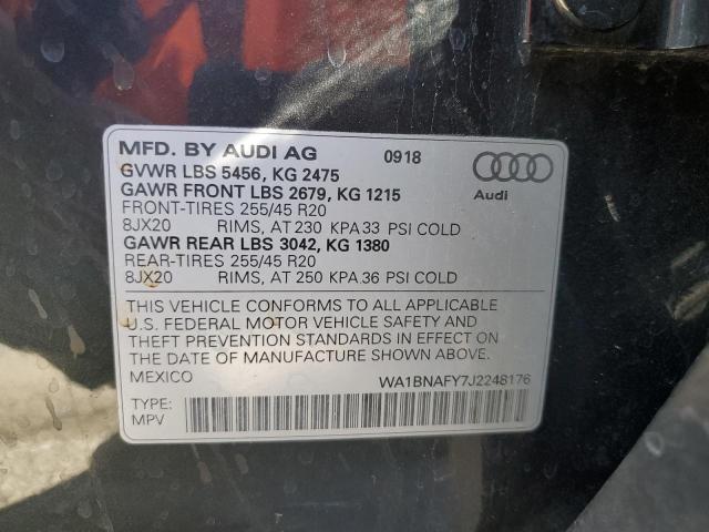 Photo 10 from auction – 2018 AUDI Q5 PREMIUM with VIN WA1BNAFY7J2248176