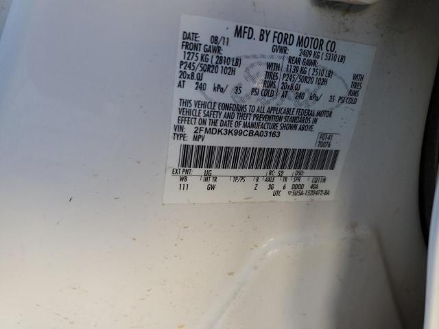 Photo 10 from auction – 2012 FORD EDGE LIMIT with VIN 2FMDK3K99CBA03163