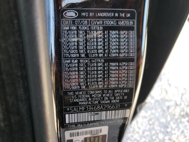 Zdjęcie 10 z aukcji – 2008 LAND ROVER RANGE ROVE z VIN SALMF13468A296631