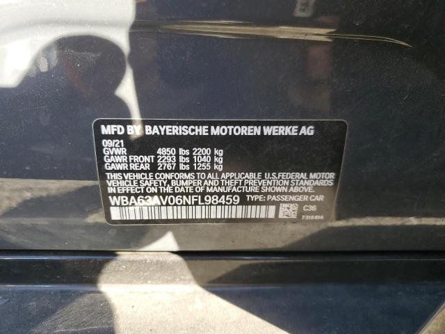 Photo 10 from auction – 2022 BMW 430I GRAN with VIN WBA63AV06NFL98459