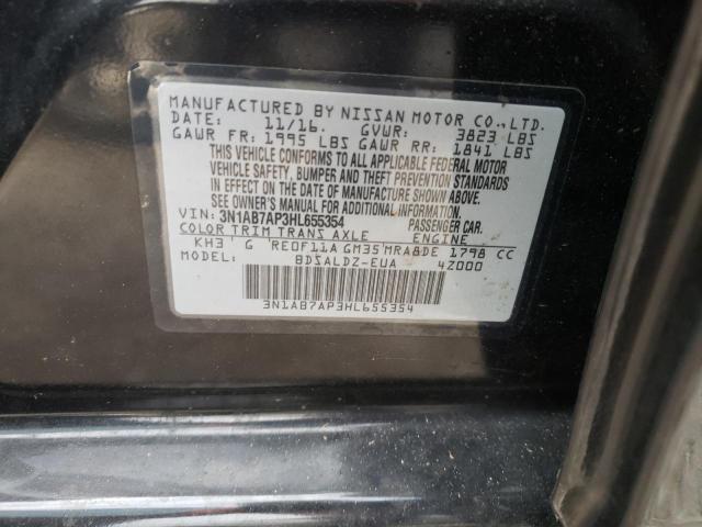 Photo 10 from auction – 2017 NISSAN SENTRA S with VIN 3N1AB7AP3HL655354
