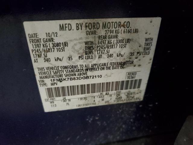Photo 10 from auction – 2013 FORD EXPLORER with VIN 1FM5K7B83DGB72110