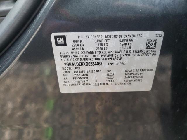 Photo 10 from auction – 2013 CHEVROLET EQUINOX LT with VIN 2GNALDEKXD6234468