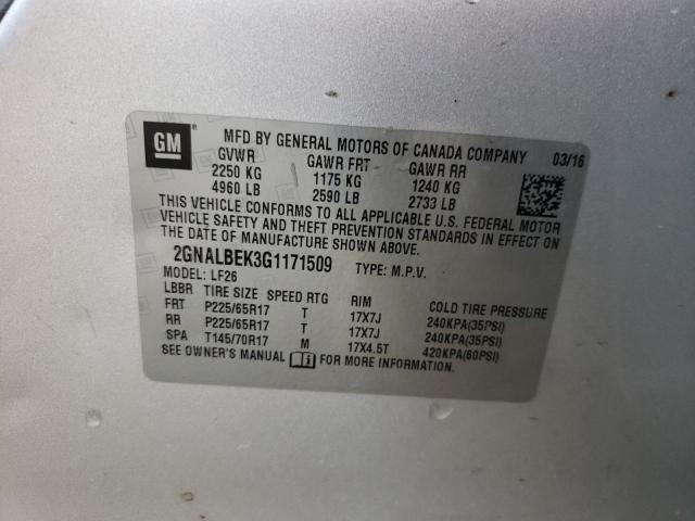 Photo 10 from auction – 2016 CHEVROLET EQUINOX LS with VIN 2GNALBEK3G1171509