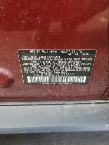 Photo 10 from auction – 2010 SUBARU FORESTER 2 with VIN JF2SH6AC2AH716609