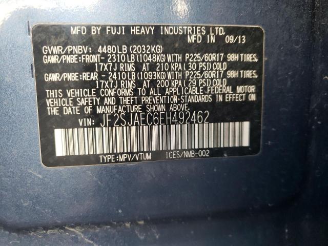 Photo 10 from auction – 2014 SUBARU FORESTER 2 with VIN JF2SJAEC6EH492462