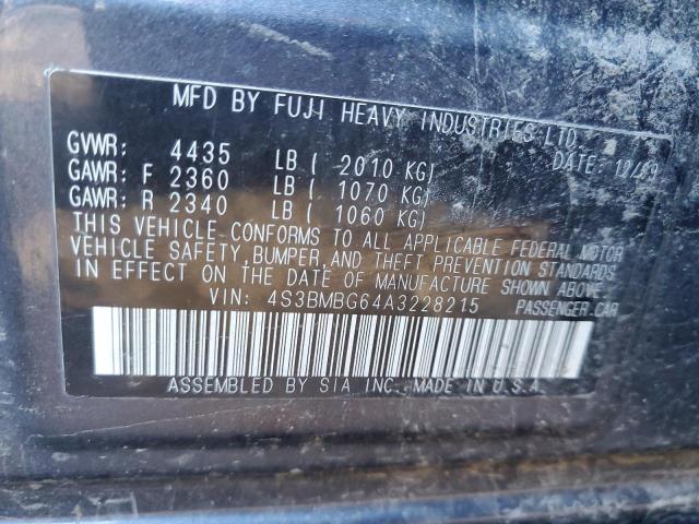 Photo 10 from auction – 2010 SUBARU LEGACY 2.5 with VIN 4S3BMBG64A3228215