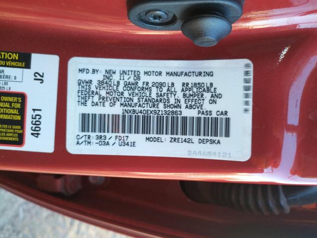 Photo 10 from auction – 2009 TOYOTA COROLLA BA with VIN 1NXBU40EX9Z132863