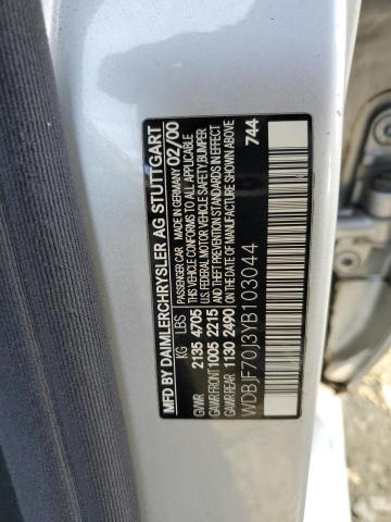 Photo 10 from auction – 2000 MERCEDES-BENZ E 430 with VIN WDBJF70J3YB103044