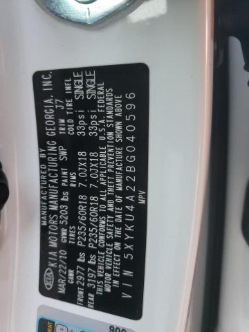 Photo 10 from auction – 2011 KIA SORENTO EX with VIN 5XYKU4A22BG040596