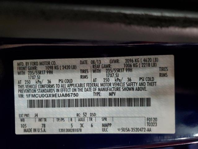 Photo 10 from auction – 2014 FORD ESCAPE SE with VIN 1FMCU0GX9EUA86750