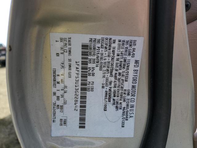Photo 10 from auction – 2003 FORD TAURUS SE with VIN 1FAFP53U13G228642