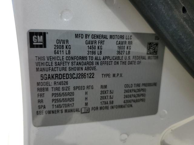 Photo 10 from auction – 2012 BUICK ENCLAVE with VIN 5GAKRDED3CJ286122